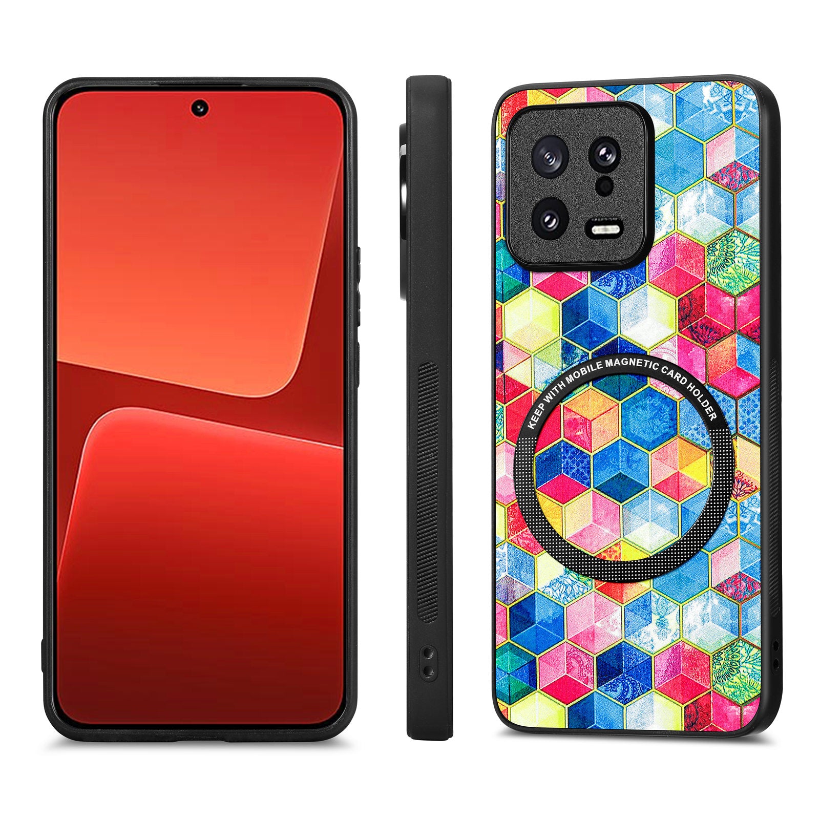 For Xiaomi 13 5G Pattern Printing Metal Ring Design Phone Case PC TPU PU Leather Coated Protective Cover For Xiaomi 13 5G Pattern Printing Metal Ring Design Phone Case PC TPU PU Leather Coated Protective Cover